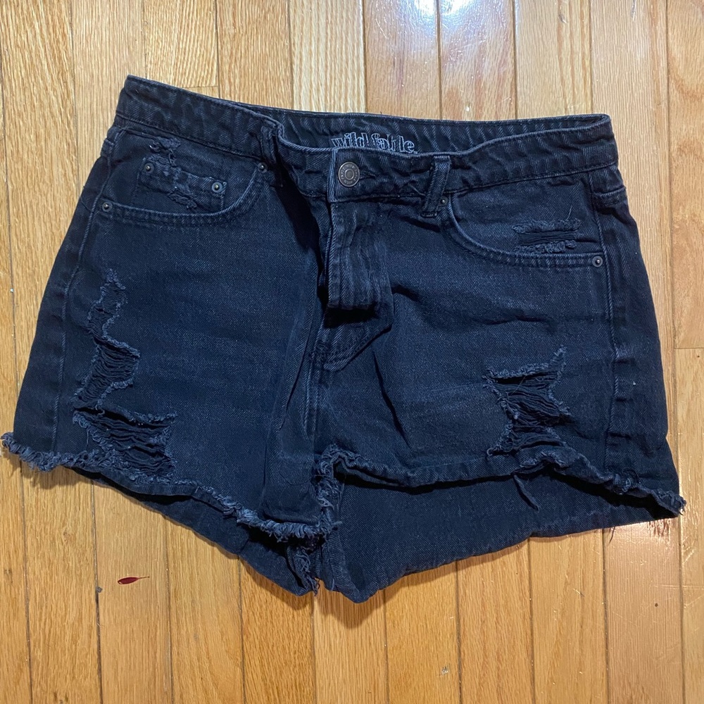 wild fable black ripped jean shorts